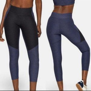 Two Toned Black and Dark Blue Outdoor Voices Warm Up Legging 7/8
